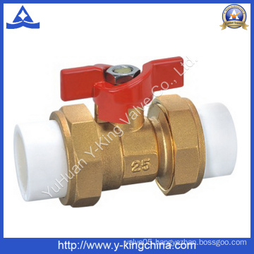 Double Connectors Brass PPR Ball Valve (YD-1002)